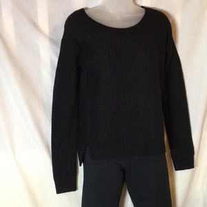 Round Neck Keyhole Acrylic Sweater
